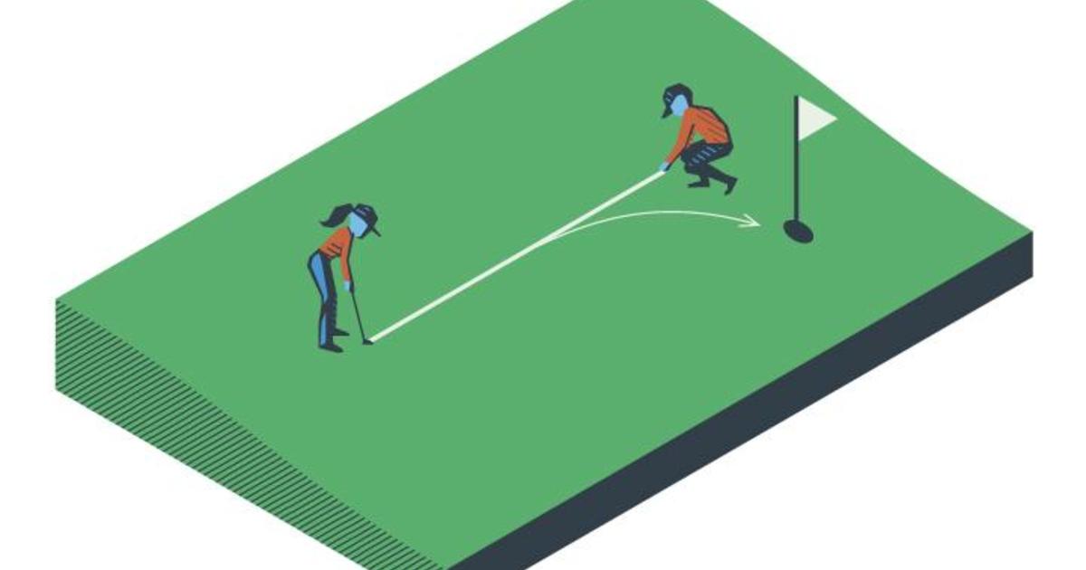 Greenlesning med to pegger - Øvelsesbank for Golf-Norge